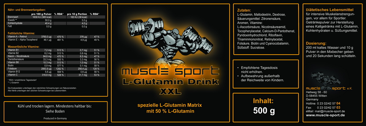 Musclesport Label L-Glutamin Drink