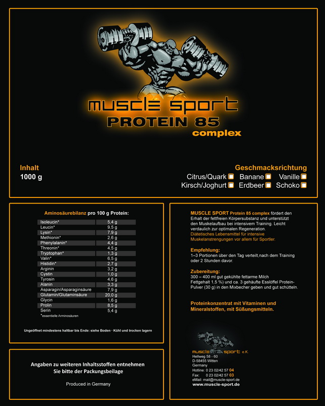 Musclesport Label Protein 85 Tüte